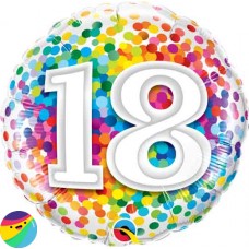 Folija balon - 18 mavrični konfeti